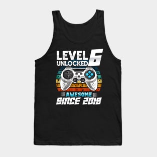 Six 6 yr BDay Son Boy Funny Gamer 6th 6 Year Old Tank Top